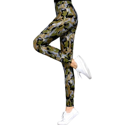 HARAHU Legíny Camouflage Zelená/Kvety