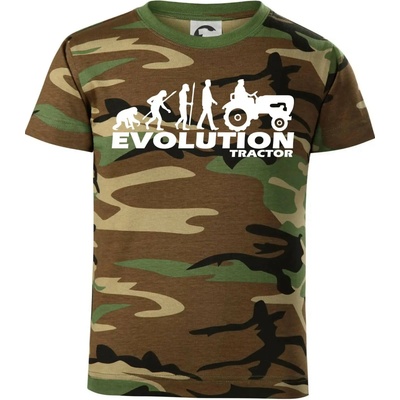 Evoluce traktor dětské maskáčové triko hnědý maskáč
