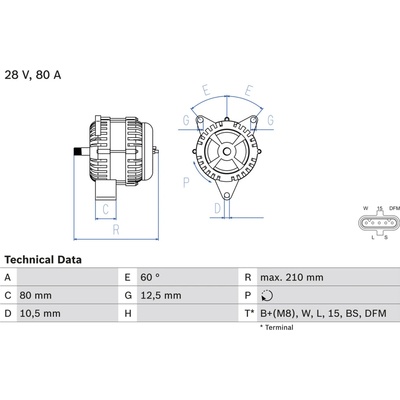 Alternátor BOSCH 0 986 048 100