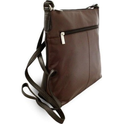 Arwel Hnědo černá dámská kožená crossbody kabelka Margaret