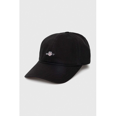 Gant Памучна шапка с козирка Gant в черно с апликация (9900111)