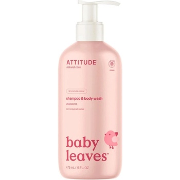 Attitude Detské telové mydlo a šampón 2 v 1 Babyleaves bez vône 473 ml