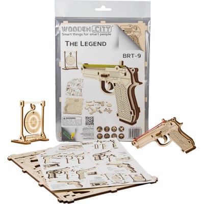 Wooden City 3D puzzle Pistole Legend BRT-9, 31 ks
