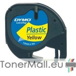  Съвместима касета DYMO LetraTag Plastic 12mm x 4m, Black on Yellow 91202