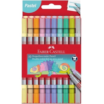 Faber-Castell Флумастери, двойни, 10 пастелни цвята (1010180087)