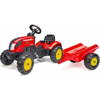 Falk šlapací traktor 2058L Country Farmer s vlečkou červený