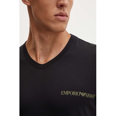 Emporio Armani Underwear Домашна тениска Emporio Armani Underwear (2 броя) в черно с принт 111849 4F717 (111849.4F717)