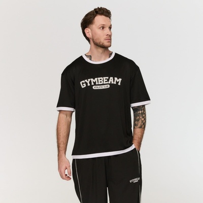 GymBeam Мъжка овърсайз тениска Varsity Black XXL
