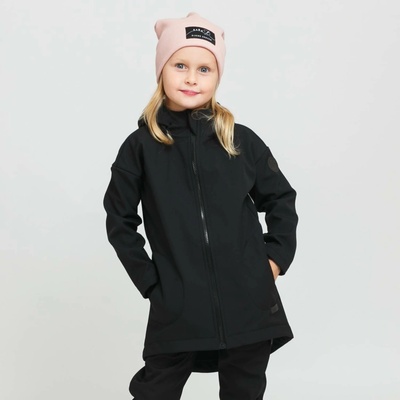 Dětský černý softshellový oversize kabátek