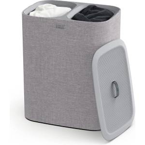 Joseph Joseph Tota - 90L Laundry Hamper with Lid, Separate Compartments with Removable Cotton Bags with Handles for Easy Carrying and Separation of Garments, Gray - 50003 (50003)
