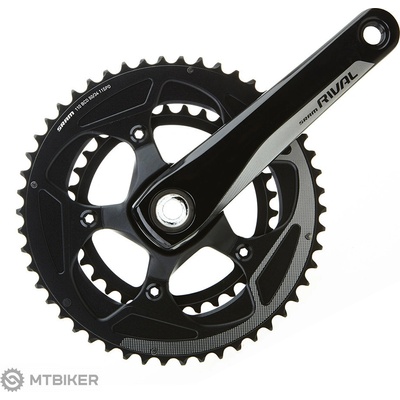 SRAM kľuky Rival22 GXP 170/172,5 mm 50-34 Yaw, os nie je súčasťou balenia, 2x11, čierne 172.5 mm