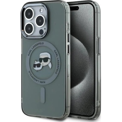 KARL LAGERFELD KLHMP15XHLSKCK iPhone 15 Pro Max 6.7" черен/черен твърд калъф IML Metal Karl&Choupette Head MagSafe (3666339284770)