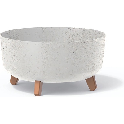PROSPERPLAST Kvetináč GRACIA LOW ECO WOOD 38cm biely