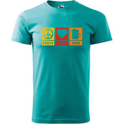 Dobrý Triko pánské tričko Peace Love beer Emerald – Hledejceny.cz
