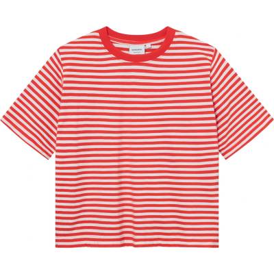 DEDICATED Дамска тениска DEDICATED Women's T-Shirt Vadstena T-shirt - Stripes Grenadine Red (916-7068-0713)