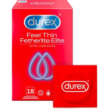 Image 1 of Durex Feel Thin Fetherlite Elite Extra Lubricated 18 pack