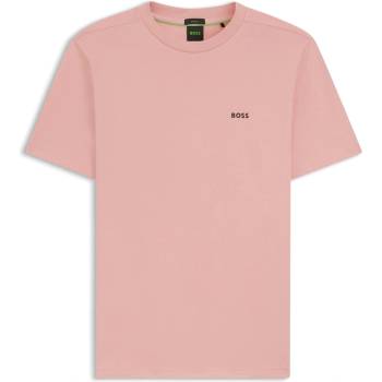 Boss Тениска Boss Mens BOSS GREEN T-Shirt with Logo Design Stretch Cotton - Pink 686