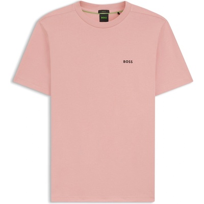 Boss Тениска Boss Mens BOSS GREEN T-Shirt with Logo Design Stretch Cotton - Pink 686