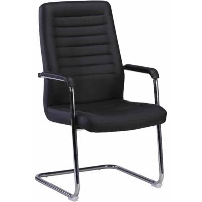 Посетителски стол RFG Sit M, екокожа, метална основа, до 120 kg, черен