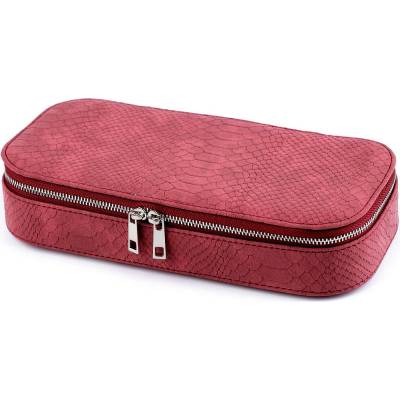 Šperkovnice na zip 11x24x5 cm vínová 1 ks