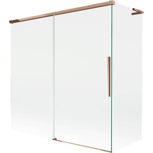 Mexen Rox L преграда за вана, 2-крилен, плъзгащ се, 160 + 80 x 150 см, прозрачен, розово злато - 8C9L-160-080-60-00 (8C9L-160-080-60-00)