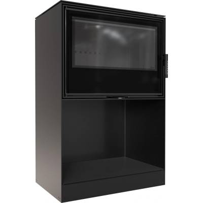 Cate KARI 80 s podstavcom na drevo s čiernym ohniskom