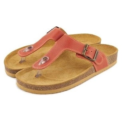 Vlnka Dámské kožené na korkové podešvi Lea červená