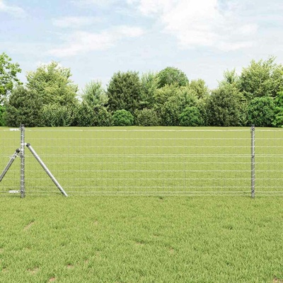 vidaXL Fixační zemní stojan pro Euro oplocení 25 x 0,4 m Stříbrná