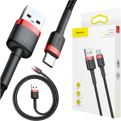 Baseus CATKLF-B91 USB / USB Type-C QC 3.0, 1m, černý/červený