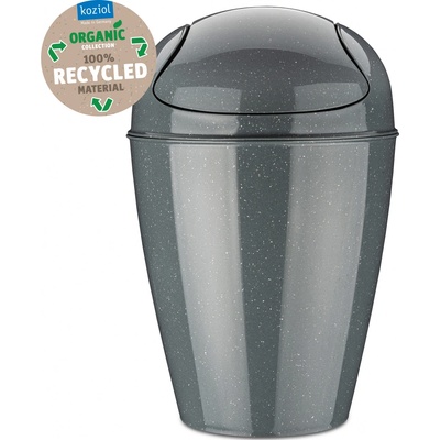 DEL M Odpadkový koš s poklopem Koziol 12 l přírodní šedá