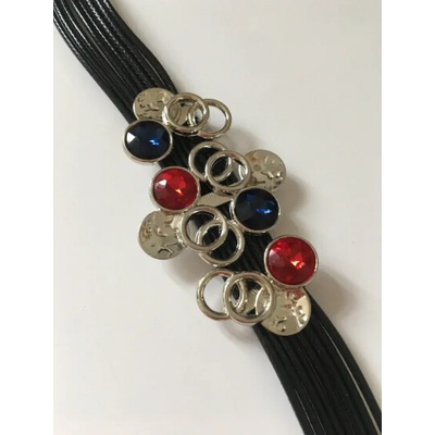 Fashion Jewelry náramek černý s kamínky 2-rt117