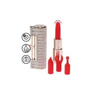 Loveline Angel Lipstick Vibrator with 4 Attachments - Pink (P26710)