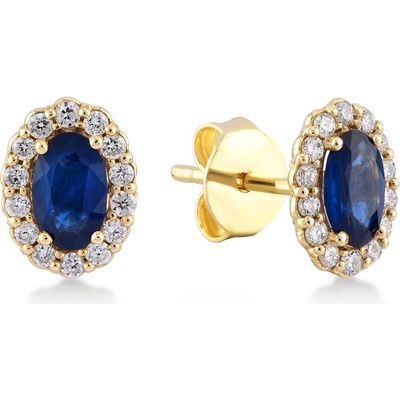 Lillian Vassago zlaté náušnice se safíry a brilianty LLV11-SMEB5730-01-SAF