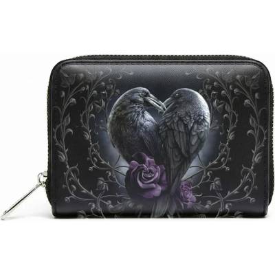 Spiral Zip Top Purse: Raven Heart (Black) Čierna