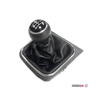 Paolo Топка за скоростен лост с маншон съвместима с Golf V/VI (03-12) с 6 скорости - черен конец