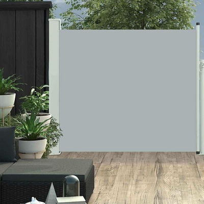 vidaXL Zatahovací boční markýza/zástěna na terasu 100 x 500 cm červená