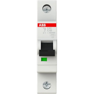 ABB Автоматичен прекъсвач ABB S201-C63 - 1 P, 63 A, 6 kA (2CDS251001R0634)