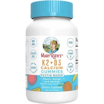 MaryRuth’s K2 + D3 Calcium Gummies [60 желирани бонбони] Праскова - Манго - Кайсия