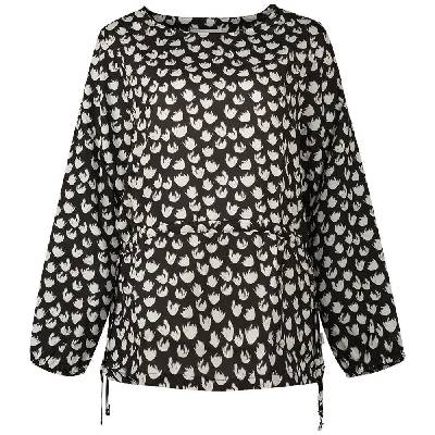 Calla long sleeve blouse - Black (Black / White)