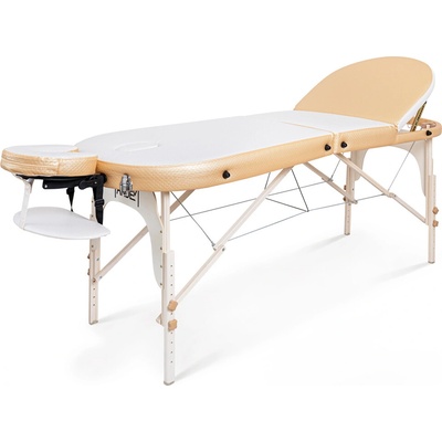 Tandem Profi W3D Oval Contour Duo Skladací masážny stôl Farba: bielo-zlatá 195*70 cm | 14,4 kg | bielo-zlatá