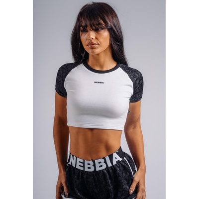 Nebbia Crop top s leopardím vzorem ’97 PRIMAL 861 černé