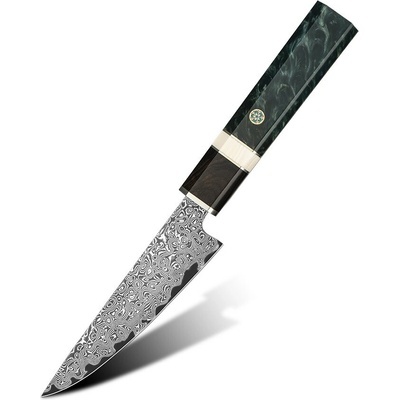 IZMAEL Damaškový kuchynský nôž Zenith Paring/Zelená/Čierna 13 cm