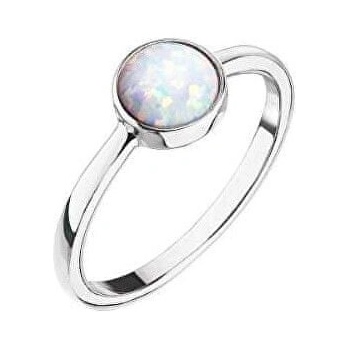 Evolution Group Strieborný prsteň s bielym opálom 15001.1 white