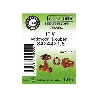 HARTMAN těsnění bezasbestové 1" 34*44mm, sada č. 599