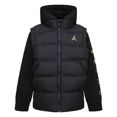 Яке Air Jordan Kids' Lightweight Quilted Puffer Jacket - Black/Gold