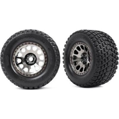 Traxxas koleso 4.3/5.7" disk XRT Race čierny chróm pneu Gravix pár