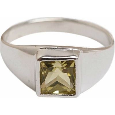 Nefertitis Topaz žlutý Lemon prsten stříbro R379