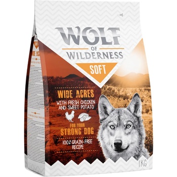 Wolf of Wilderness 1кг Soft - Wide Acres Wolf of Wilderness, суха храна за кучета с пиле