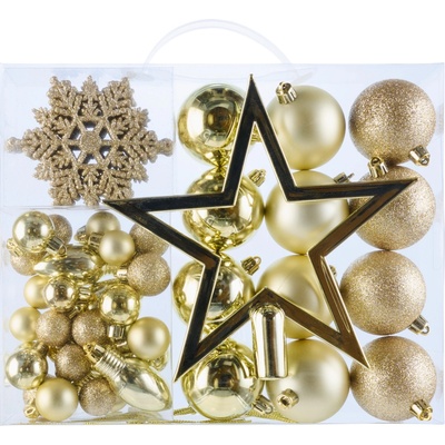 LIVARNO home Ozdoby na vánoční stromek 51dílná sada zlatá – Zboží Dáma LIVARNO home Ozdoby na vánoční stromek 51dílná sada zlatá – Zboží Dáma