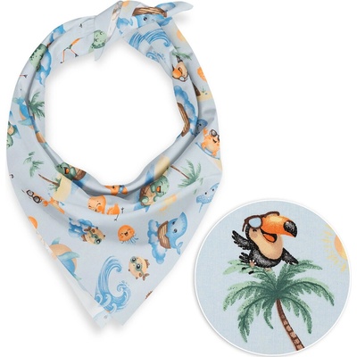 Biante detská bavlnená šatka Sandra SA-535 Morské zvieratká na svetlo modrom